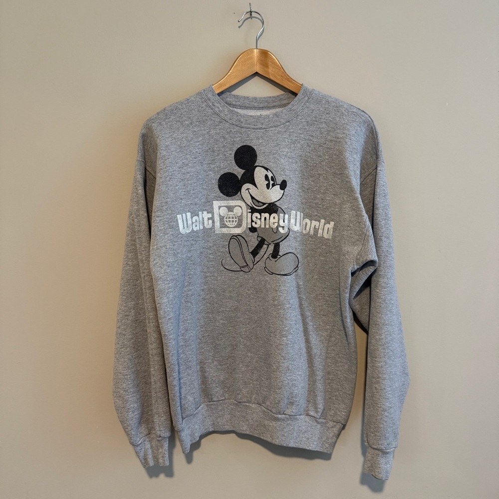 Walt Disney World | Mickey Mouse Sweatshirt Pullover | Gray | Size M | Hanes - Picture 2 of 9
